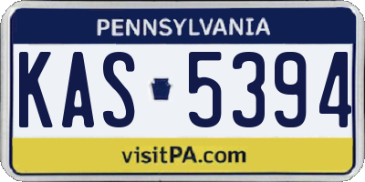 PA license plate KAS5394