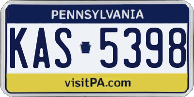 PA license plate KAS5398