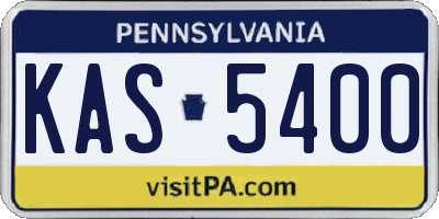 PA license plate KAS5400