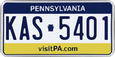 PA license plate KAS5401