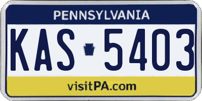 PA license plate KAS5403