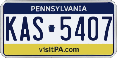 PA license plate KAS5407