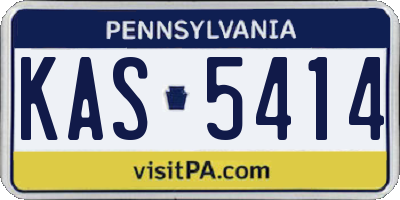PA license plate KAS5414