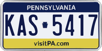 PA license plate KAS5417
