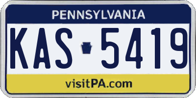 PA license plate KAS5419