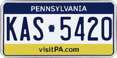 PA license plate KAS5420