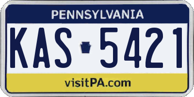 PA license plate KAS5421