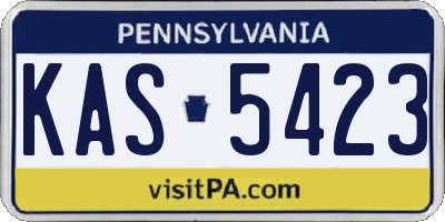 PA license plate KAS5423