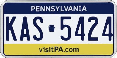 PA license plate KAS5424