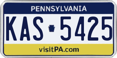 PA license plate KAS5425