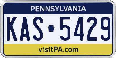PA license plate KAS5429