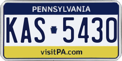 PA license plate KAS5430