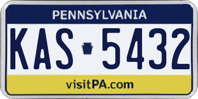 PA license plate KAS5432