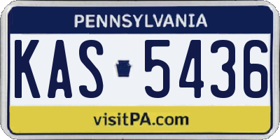 PA license plate KAS5436