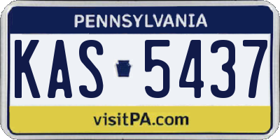 PA license plate KAS5437