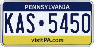 PA license plate KAS5450