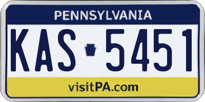 PA license plate KAS5451