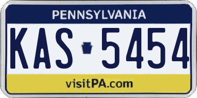 PA license plate KAS5454