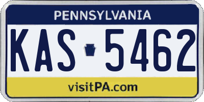 PA license plate KAS5462