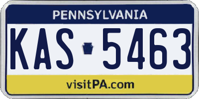 PA license plate KAS5463
