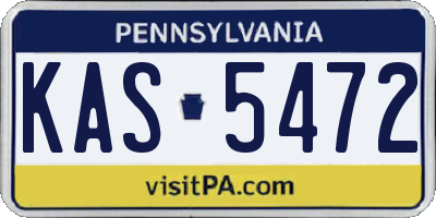 PA license plate KAS5472