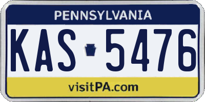 PA license plate KAS5476