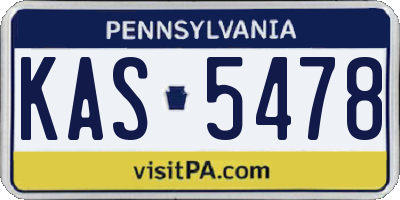 PA license plate KAS5478