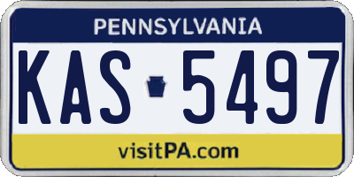 PA license plate KAS5497