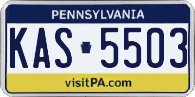 PA license plate KAS5503