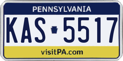 PA license plate KAS5517