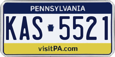 PA license plate KAS5521