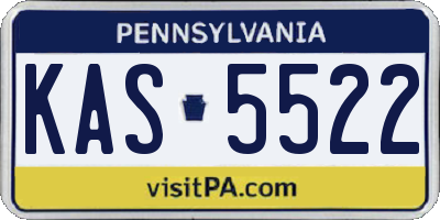 PA license plate KAS5522