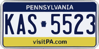 PA license plate KAS5523