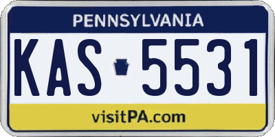 PA license plate KAS5531