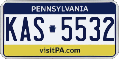 PA license plate KAS5532