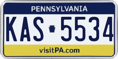 PA license plate KAS5534