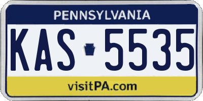PA license plate KAS5535