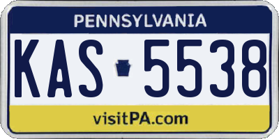 PA license plate KAS5538