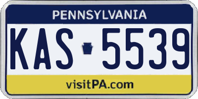 PA license plate KAS5539