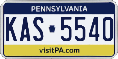 PA license plate KAS5540