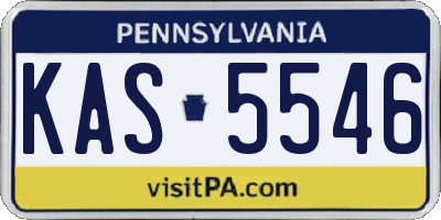 PA license plate KAS5546