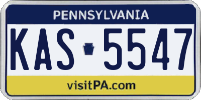 PA license plate KAS5547