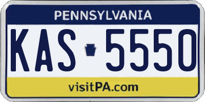 PA license plate KAS5550