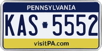 PA license plate KAS5552