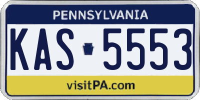 PA license plate KAS5553