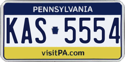 PA license plate KAS5554