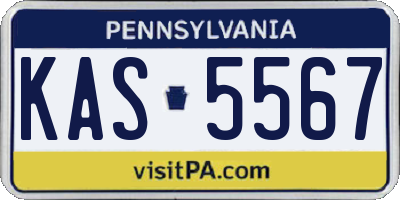 PA license plate KAS5567