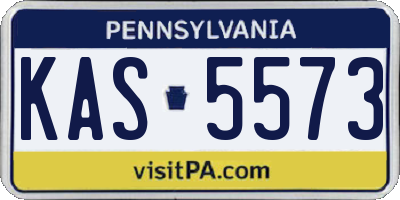 PA license plate KAS5573