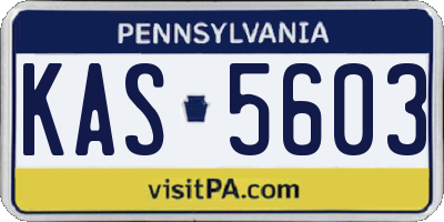 PA license plate KAS5603