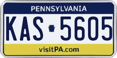 PA license plate KAS5605